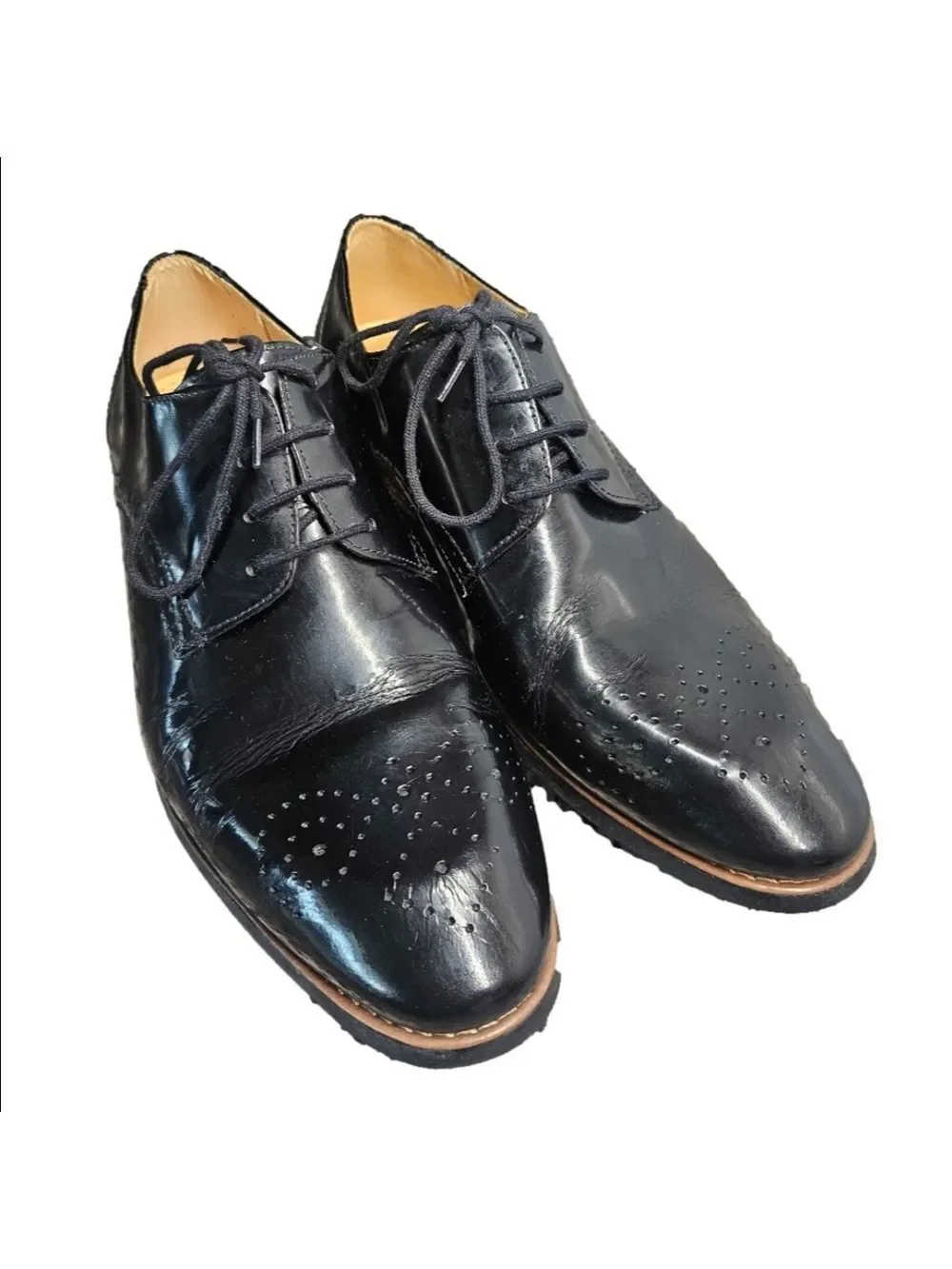Sandro Moscoloni Black Leather Oxford Dress Shoes – Men’s Size 10 – New / Never